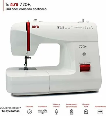 Produktbild von Alfa Basic 720, Rot, Weiß, Automatische Nähmaschine, Nähen, 4 Step, 4 mm, 5 mm