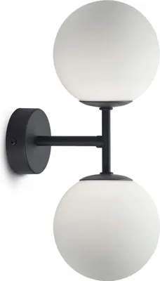 Produktbild von Led Wandleuchte, 2-flammig Glas Wandlampe Innen W15, G9 - Nachtlampe für Schlafzimmer, Weiß Glas Kugel 14cm