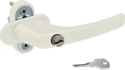 Alu Fenstergriff in Creme RAL 9001 abschließbar - Stiftlänge 45mm