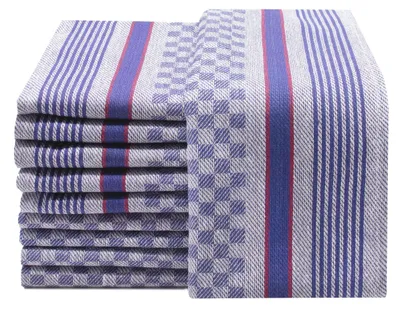 Produktbild von Geschirrtücher 10er Set, 45x90 cm, 100% Baumwolle, blau kariert