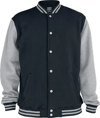 Produktbild von Urban Classics - 2-tone College Sweatjacke, College Jacke TB207 black/grey Größe M