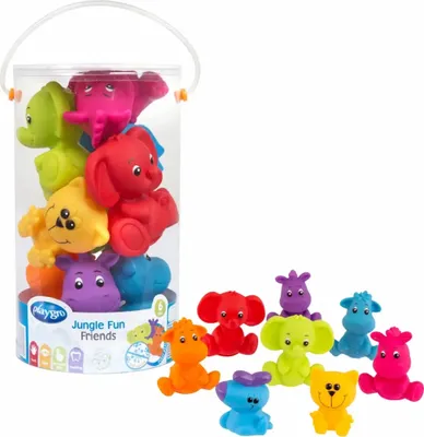 Produktbild von Playgro Badespielzeug Dschungel Freunde bunt, im Dschungeltier-Design