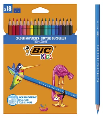 Imagen del producto de Bic 9375172, Set de 18 lápices de colores BIC Kids Tropicolors
