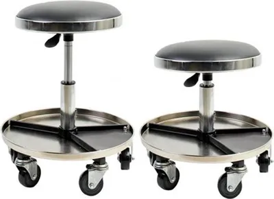 Produktbild von Rollhocker Arbeitssitz höhenverstellbar, verchromt