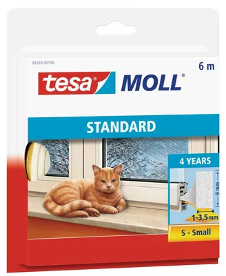 Zdjęcie produktu dla tesamoll Türdichtung Schaumstoff I-Profil 1 x 3.5mm weiß