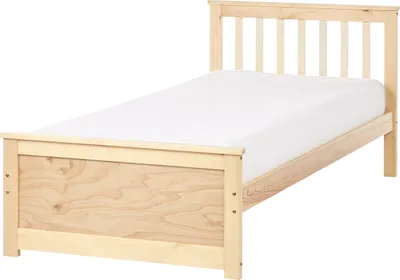 Zdjęcie produktu dla BELIANI Łóżko jasnobrązowe sosnowe 90 x 200 cm rama ze stelażem minimalistyczne skandynawskie