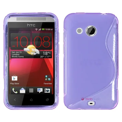 Produktbild von PhoneNatic Case kompatibel mit HTC Desire 200 - lila Silikon Hülle S-Style + 2 Schutzfolien