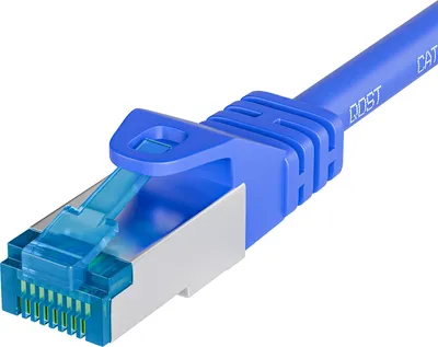 Obrázek produktu pro Qost – CAT6A 10G internetový kabel – LSZH / UTP – 10 Gbit/s / 500 MHz – konektor RJ45 – patch kabel / síťový kabel – 5 metrů – modrý