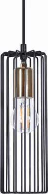 Image de Suspension Kaja GABIA noir et or, 1xE27x50W, métal, dimensions : 120x10x10 cm, IP20, Kaja
