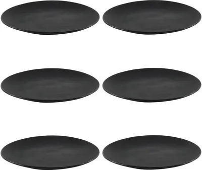 Produktbild von Speiseteller - Ø 27 cm - Schwarz matt - Steingut - 6er Set