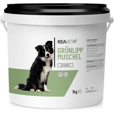 Produktbild von REAVET Grünlippmuschel Extrakt Pulver 1kg für Hunde & Pferde I Grünlippmuschelpulver Hund, Grünlippmuschelextrakt hochdosiert I nach behandelter Arthrose, Arthritis - Barf Futterzusatz