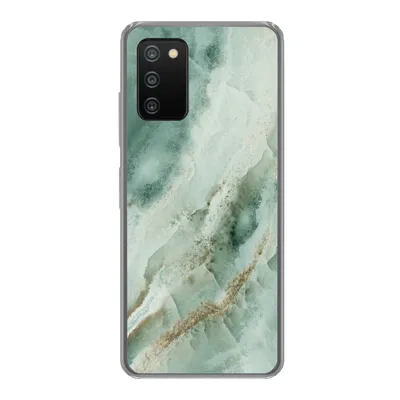 Produktbild von MuchoWow® Handyhülle Schutzhülle Hülle für Samsung Galaxy A03s Naturstein - Grün - Chic Silikon Softcase Handy Hülle - Schutz