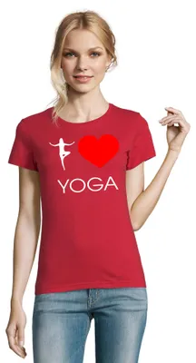 Produktbild von Love Yoga Damen Yoga Print Shirt Rundhals Baumwolltop Fit