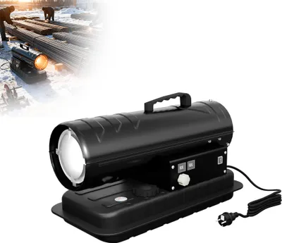 Productafbeelding van XMTECH 20 kW dieselverwarmingskanon, olieverwarmer, bouwverwarmingsapparaat, hete luchtgenerator, verwarmingsventilator met thermostaat, digitale display, afvoerkanaal, 14 liter tank, luchtstroom 550 m³/h, geschikt voor werkplaats, opslagruimte en bouw