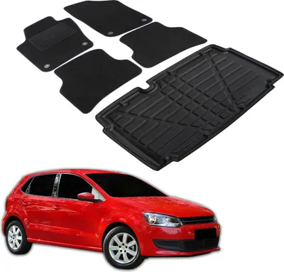 Produktbild von Kofferraumwanne Fußmatten Set Für Volkswagen Polo 5 6R 2009-2017 Schrägheck