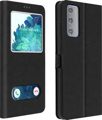 Obrázok produktu pre Avizar, Samsung Galaxy S20 FE Kryt s dvojitým oknom a funkciou stojana, čierny