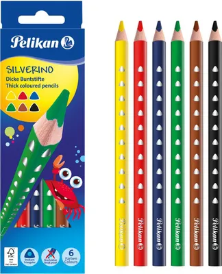 Produktbild von Pelikan 700610, Schwarz, Braun, Grün, Rot, Violett, Gelb, 6 Stück(e)