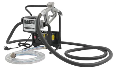 Produktbild von Schwarze elektrische Öltransferpumpe - Dieselkraftstoffpumpe - 200 W - 45 l/min - 3600 U/min - Saughöhe 10 m - Gusseisen - EU-Stecker