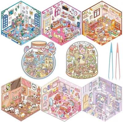 Produktbild von 3D Haussticker - Kreative Miniatur Dekoration - 32 x 22 x 1 cm