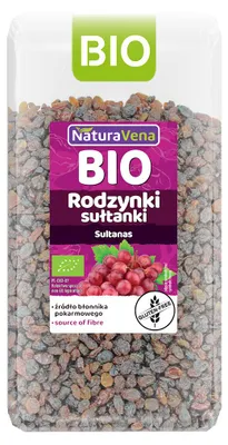 RODZYNKI SUŁTANKI BEZGLUTENOWE BIO 400 g - NATURAVENA