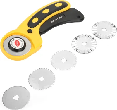 Image de 45mm Rotary Cutter with Blades for Fabric Leather Paper Vinyl DIY Craft Patchwork Sewing Tool (outil de couture)