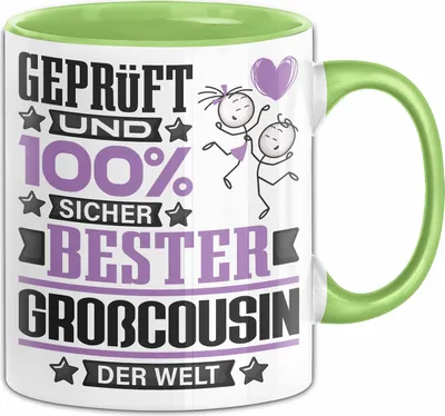 Produktbild von Großcousin Geschenk Lustiger Spruch für Großcousin Geschenkidee Bester Großcousin Der Welt (Grün)