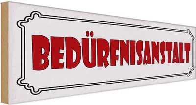 Produktbild von vianmo Holzschild 10x27 cm Bedürfnisanstalt Dekoration