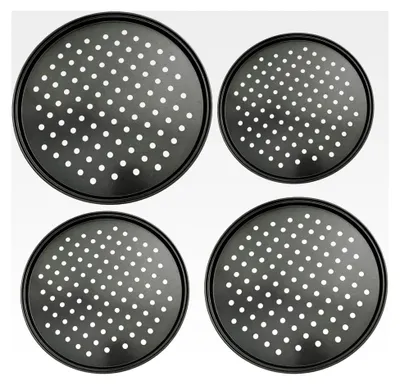 Produktbild von Pizza Backblech | 4-teiliges Backzubehör Set mit Antihaftbeschichtung für die Küche - Vielseitige Backform und Auflaufform