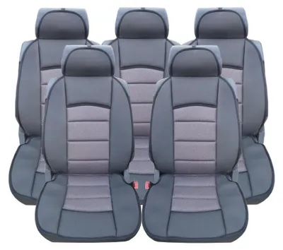 Zdjęcie produktu dla Pokrowce na siedzenia do modeli Ford S-MAX, C-MAX, VW Touran, Sharan, Toyota Corolla Verso, materiałowe, szaro-czarne