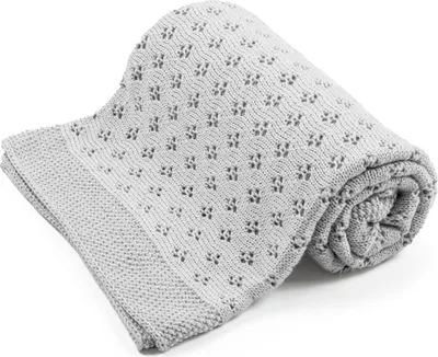 Zdjęcie produktu dla Kocyk dziecięcy Bellochi - 100% bambus - miękki - 100x80 cm - koronka - Stella