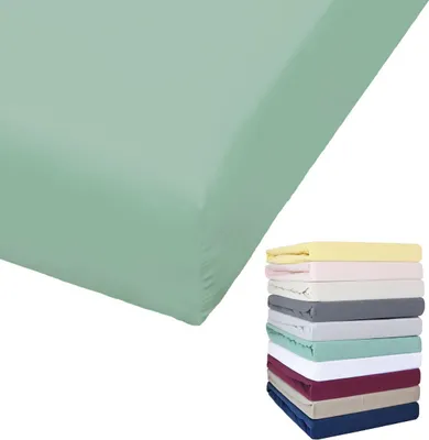 Produktbild von Bierbaum Jersey Spannbettlaken 27cm Steghöhe 90x190-100x200 / 140-160x200 / 180-200x200 cm Grau Gelb Weiß Grün Blau, Farbe:Jade Grün, Größe:100x200cm Spannbettlaken