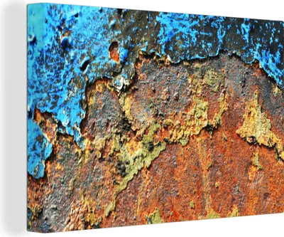 Produktbild von OneMillionCanvasses® - Leinwandbilder - 140x90 cm, Rost - Metall - Eisen - Industrie, Wandbilder Kunstdruck Wanddekoration - Foto auf Leinwand - Gemälde auf Holzrahmen