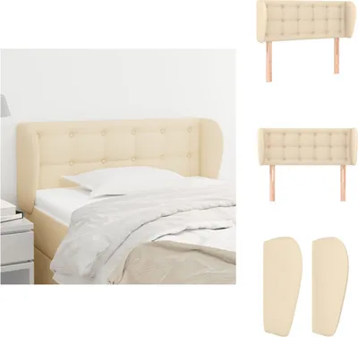 Produktbild von vidaXL Kopfteil mit Ohren Creme 83x23x78/88 cm Stoff -  Kopf- & Fußenden