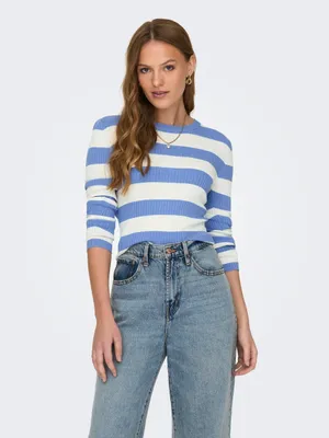 Image de JDY Pull en tricot rayé à manches longues Haut rayé Knit Sweater JDYPLUM Taille : XL