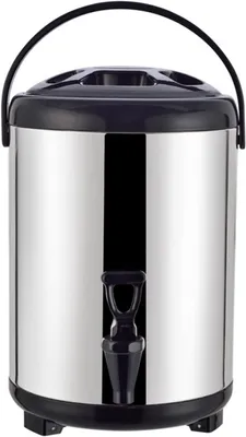 Produktbild von Drinksdispenser 8 L, Doppelwandig Vakuumisolierter Bardispenser Mit Thermostat Für Warme Und Kalte Getränke, Weiß