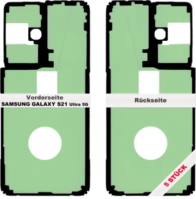 Produktbild von 5x Samsung Galaxy S21 Ultra Akkudeckel Klebefolie Kleber Backcover Batterie Rahmen Glue