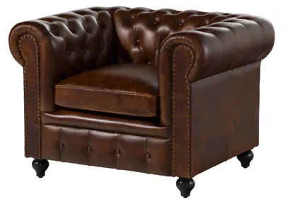 Produktbild von MASSIVMOEBEL24.DE Sessel Echtleder 105x82x75 braun CHESTERFIELD #102
