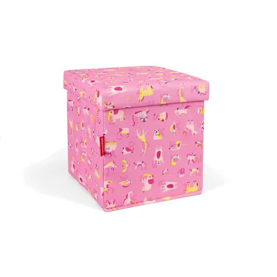 Produktbild von reisenthel sitbox, Hocker, Kiste, Spielzeugkiste, Aufbewahrungsbox, Polyestergewebe, ABC Friends Pink, 27 L, KB3066