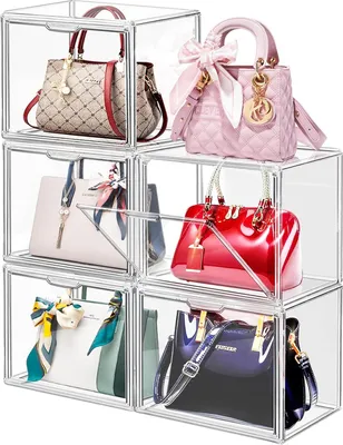 Produktbild von Stapelbare Taschenorganizer - transparent - Set von 5 - Acryl