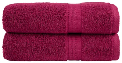 Immagine prodotto di vidaXL Asciugamani da doccia premium SOLUND 2 pezzi Bordeaux 70x140 cm 600 g/m²