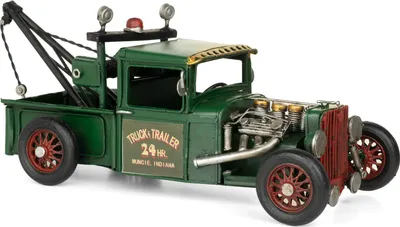 Image de Moritz Décoration en tôle Voiture de dépannage verte Décoration en tôle Modèle réduit de voiture Rétro Pièce de collection Vintage Décoration Nostalgie Style antique