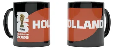 Produktbild von Offizielle FIFA WM 2026 Niederlande Fan Tasse aus Keramik, Orange, mit lizenziertem Design