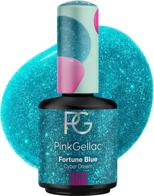 Produktbild von Pink Gellac - Shellac Nagellack 15 ml - Fortune Blue Gellack - UV Nagellack