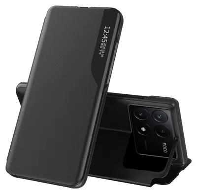 Obrázek produktu pro Flipové pouzdro pro Xiaomi Poco X6 Pro /Redmi K70E,Polyuretankůže pouzdro s okénkem a funkcí stojánku černé