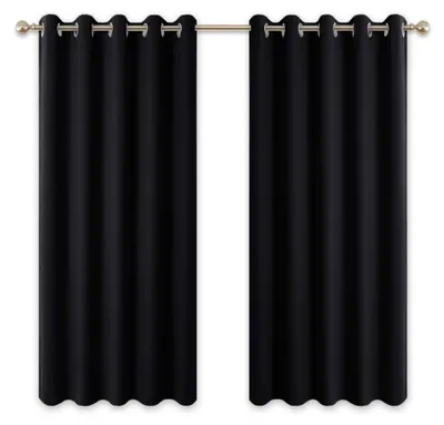 Produktbild von Thermovorhang gegen Hitze - Set von 2 - 137 x 167 cm - Schwarz