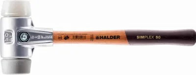Produktbild von HALDER SIMPLEX TPE-Hammer mittel / Superplastik mit Aluminiumgehäuse und Holzstiel - D=50 mm - 3137.050