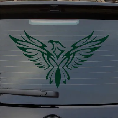 Produktbild von Heckscheibenaufkleber Adler Tribal Eagle Tattoo Vogel KFZ 55x55 cm Dunkelgrün Auto Aufkleber Sticker