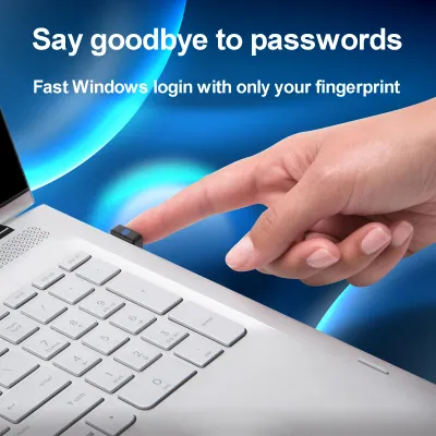 Zdjęcie produktu dla Czytnik linii papilarnych USB do komputerów PC z systemem Windows 11 10 32/64-bit, kompatybilny z laptopami Hello, komputerami stacjonarnymi, komputerami typu all-in-one i tabletami, USB/typ C
