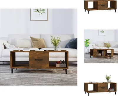 Image de vidaXL Table basse chêne fumé 102x50x40 cm Bois composite - Tables basses