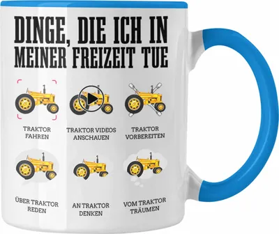 Produktbild von Trendation - Traktor Tasse Geschenk Bauer Landwirt Geschenkidee Traktor Fans (Blau)